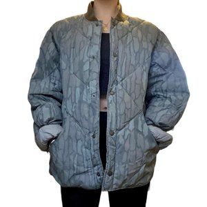 vintage unisex cabela’s khaki camouflage military hunting quilted puffer jacket